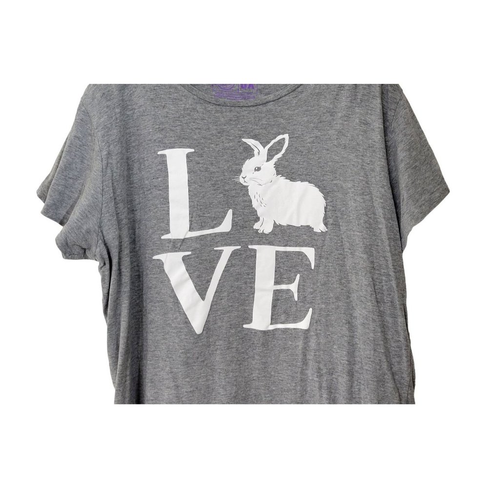 Gray Bunny Love T Shirt Size 3X Crazy Dog - Picture 2 of 5